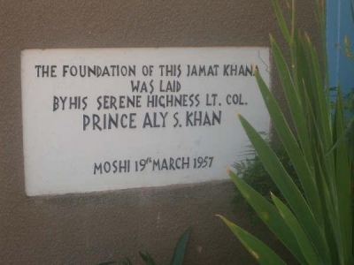 Moshi Jamatkhana - Tanzania- Plaque